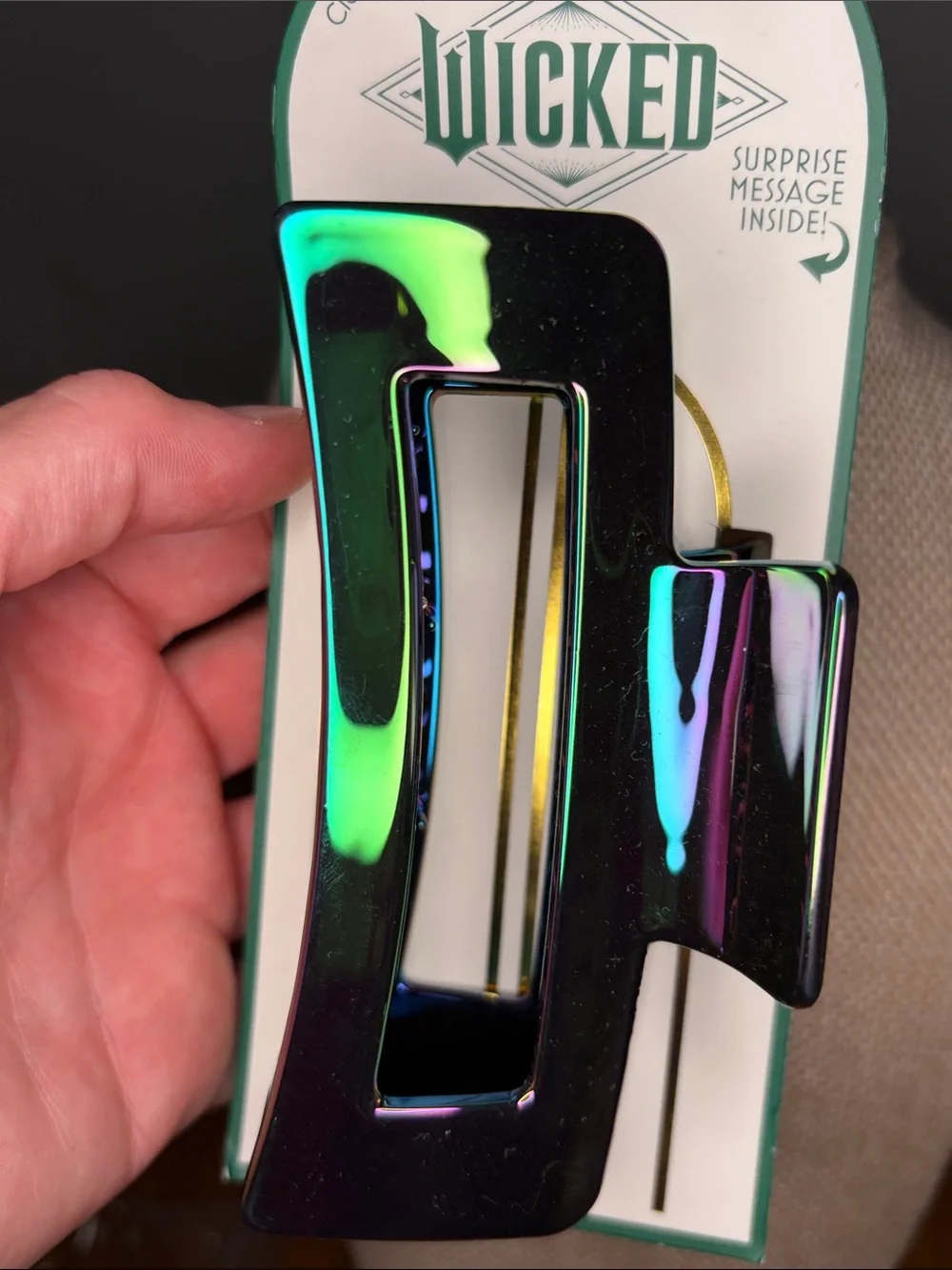 Wicked Iridescent Hair Clip - Multi Chrome Finish